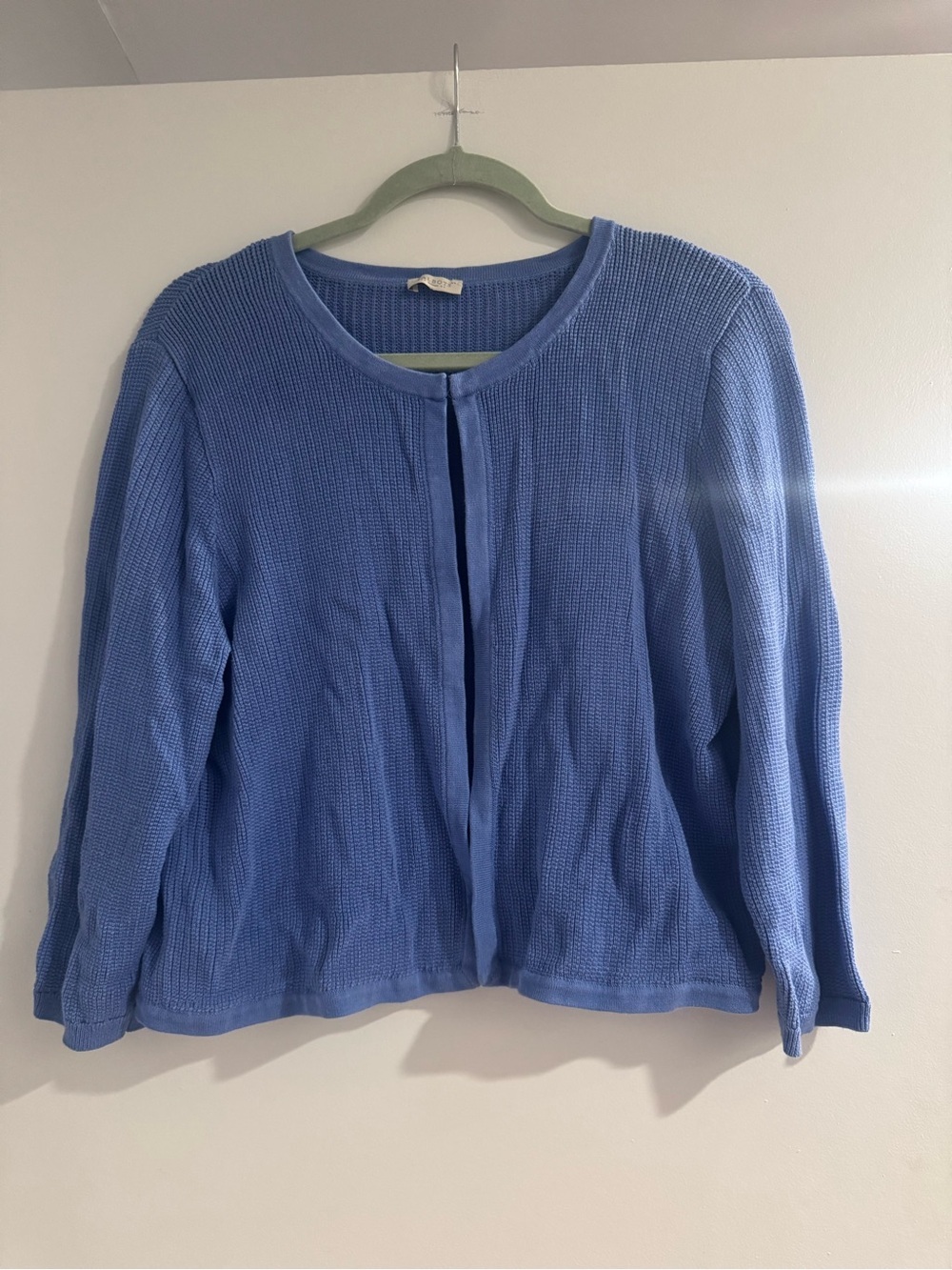 Talbots Blue Open-Front Knit Cardigan